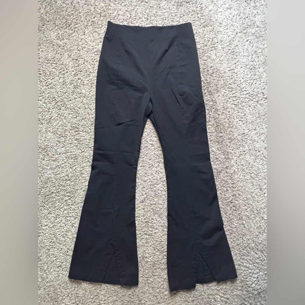 Free people split leg flare high waist pant - black/medium